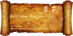 Böcker Polla névjegykártya